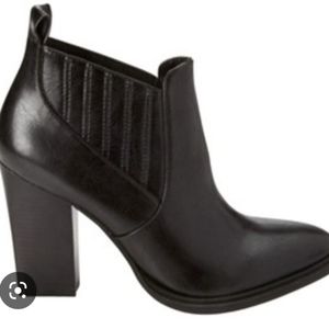 Pleated Faux Leather Booties
